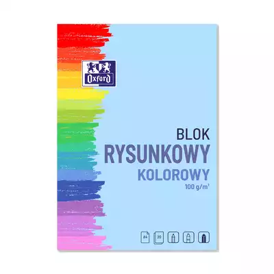 BLOK RYSUNKOWY KOLOROWY OXFORD A4, 10 KARTEK