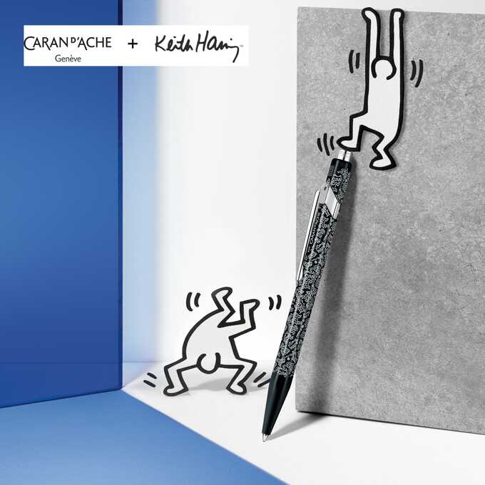 Długopis 849 Keith Haring, czarny w metalowym pudełku
