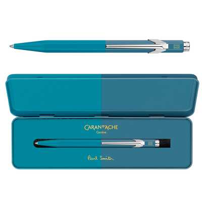 Długopis Caran d’Ache 849 Paul Smith Edycja #4 w pudełku Sky Cyan/Steel