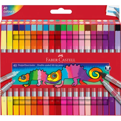 FLAMASTRY DWUSTRONNE FABER-CASTELL, 40 KOLORÓW