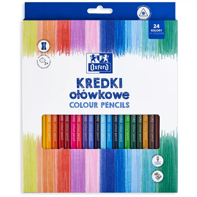 KREDKI OŁÓWKOWE OXFORD REGULAR 24 KOLORY