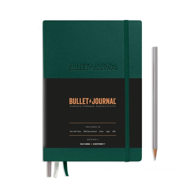 NOTATNIK LEUCHTTURM1917 BULLET JOURNAL 120G, MEDIUM (A5), CIEMNOZIELONY