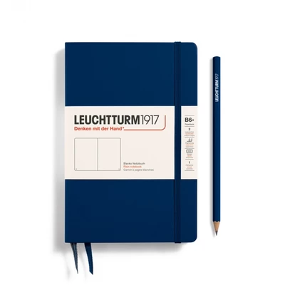 NOTATNIK LEUCHTTURM1917 PAPERBACK B6+, TWARDA OPRAWA, GRANATOWY