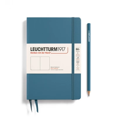 NOTATNIK LEUCHTTURM1917 PAPERBACK B6+, TWARDA OPRAWA, STONE BLUE