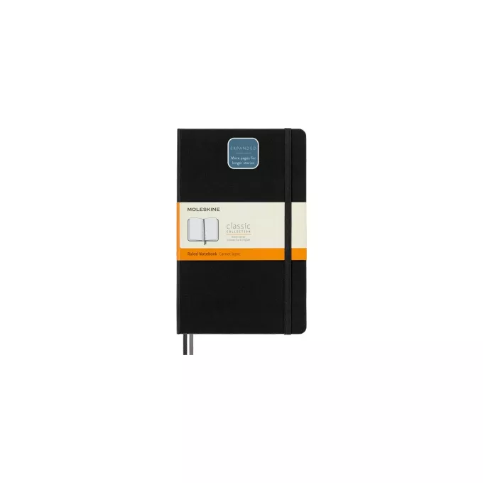 NOTES MOLESKINE CLASSIC L (13X21CM) W LINIE, TWARDA OPRAWA, 400 STRON, CZARNY
