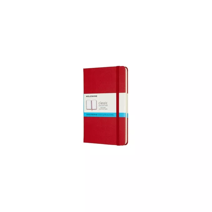 NOTES MOLESKINE CLASSIC M, 11,5X18 CM, W KROPKI, TWARDA OPRAWA, SCARLET RED, 208 STRON, CZERWONY