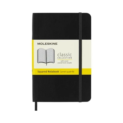 NOTES MOLESKINE CLASSIC P (9X14CM) W KRATKĘ, MIĘKKA OPRAWA, 192 STRONY, CZARNY