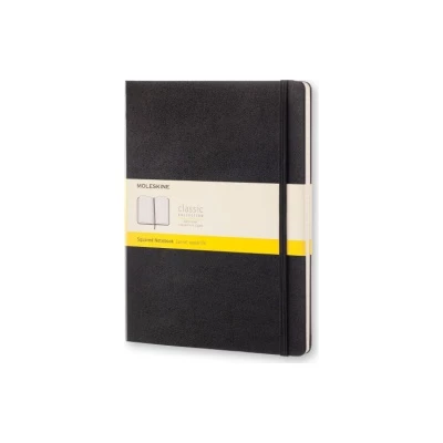 NOTES MOLESKINE CLASSIC XL (19X25CM) W KRATKĘ, TWARDA OPRAWA, 192 STRONY, CZARNY