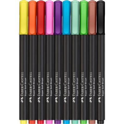 PISAKI PĘDZELKOWE BLACK EDITION FABER-CASTELL, 10 KOLORÓW