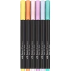 PISAKI PĘDZELKOWE BLACK EDITION FABER-CASTELL, 6 KOLORÓW PASTELOWYCH