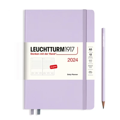 PLANER DZIENNY LEUCHTTURM1917 MEDIUM(A5) 2024 12 MIESIĘCY LILIOWY