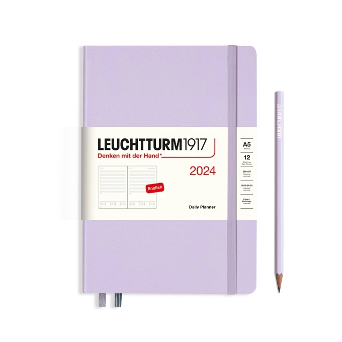 PLANER DZIENNY LEUCHTTURM1917 MEDIUM(A5) 2024 12 MIESIĘCY LILIOWY