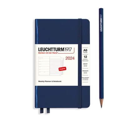 PLANER TYGODNIOWY Z NOTATNIKIEM LEUCHTTURM1917 POCKET(A6)2024 GRANATOWY