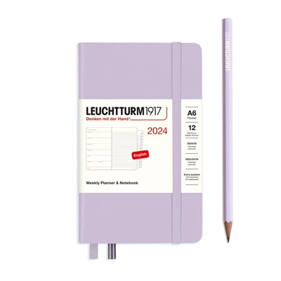 PLANER TYGODNIOWY Z NOTATNIKIEM LEUCHTTURM1917 POCKET(A6)2024 LILIOWY