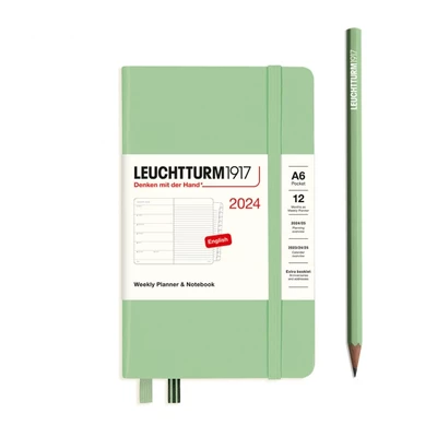 PLANER TYGODNIOWY Z NOTATNIKIEM LEUCHTTURM1917 POCKET(A6)2024 SZAŁWIOWY