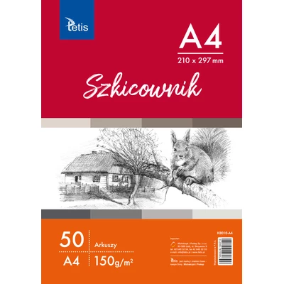 SZKICOWNIK TETIS A4, 150 g/m2, 50 ARK.