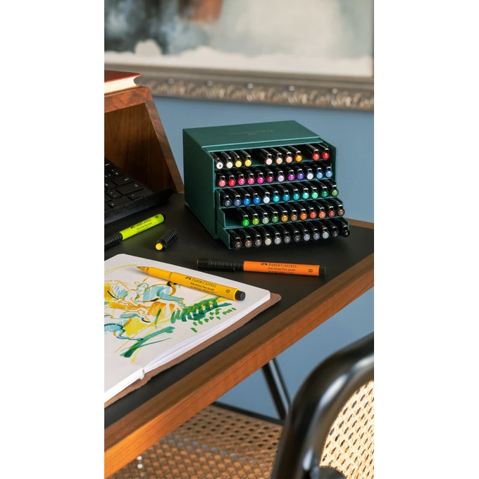 ZESTAW 60 PISAKÓW PITT ARTIST PEN BRUSH, STUDIO BOX, FABER-CASTELL