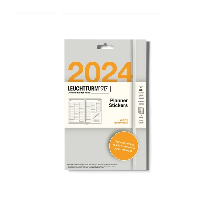 ZESTAW NAKLEJEK LEUCHTTURM1917 PLANER ROCZNY 2024/2025 A5 (8 NAKLEJEK, PRZEGLĄD ROCZNY 24/25, PRZEGLĄD PROJEKTÓW 2024)