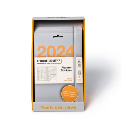 ZESTAW NAKLEJEK LEUCHTTURM1917 PLANER ROCZNY 2024/2025 A5 (8 NAKLEJEK, PRZEGLĄD ROCZNY 24/25, PRZEGLĄD PROJEKTÓW 2024)