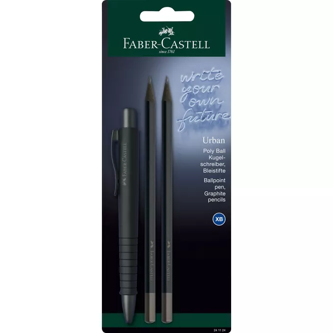 DŁUGOPIS POLY BALL URBAN + 2 OŁÓWKI FABER-CASTELL, ALL BLACK