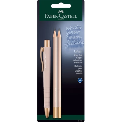 DŁUGOPIS POLY BALL URBAN + 2 OŁÓWKI FABER-CASTELL, PALE ROSE