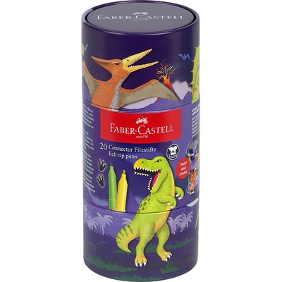 FLAMASTRY FABER-CASTELL CONNECTOR EDYCJA DINOZAURY, 20 KOLORÓW W OPAKOWANIU UPOMINKOWYM
