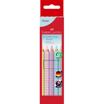 KREDKI JUMBO GRIP FABER-CASTELL, 5 KOLORÓW PASTELOWYCH