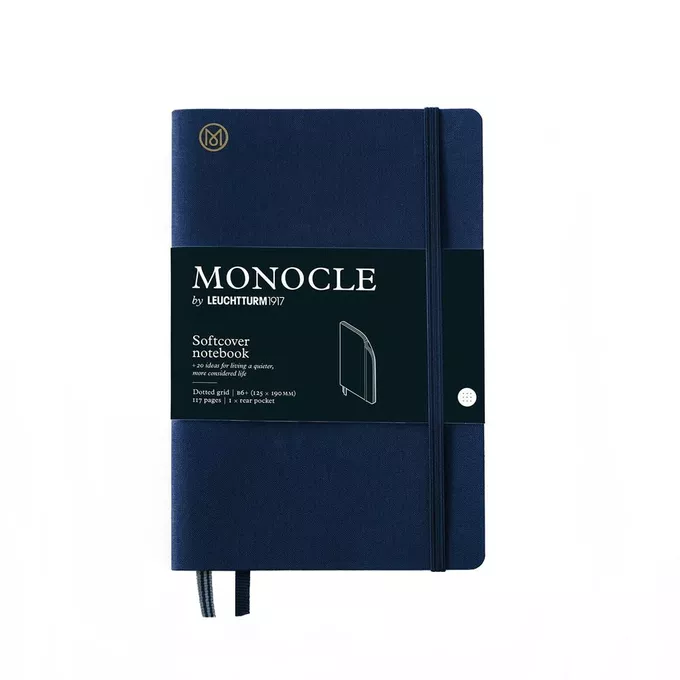 NOTATNIK MONOCLE BY LEUCHTTURM1917, PAPERBACK (B6+), MIĘKKA OPRAWA, GRANATOWY W KROPKI