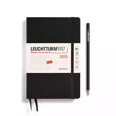 PLANER TYGODNIOWY PIONOWY LEUCHTTURM1917 PAPERBACK (B6+) 2025 CZARNY