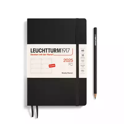 PLANER TYGODNIOWY POZIOMY LEUCHTTURM1917 W MIĘKKIEJ OPRAWIE MEDIUM (A5) 2025 CZARNY