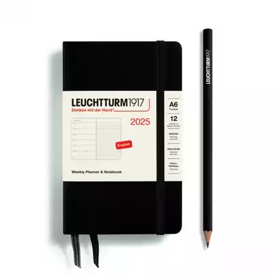 PLANER TYGODNIOWY Z NOTATNIKIEM LEUCHTTURM1917 POCKET (A6) 2025 CZARNY