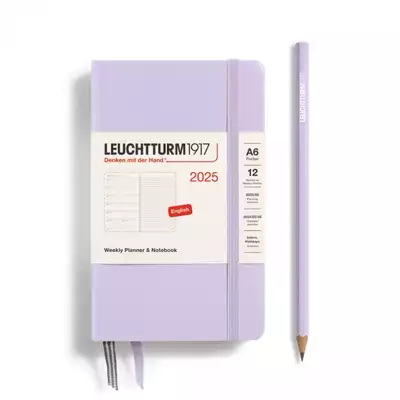 PLANER TYGODNIOWY Z NOTATNIKIEM LEUCHTTURM1917 POCKET (A6) 2025 LILAC (LILIOWY)