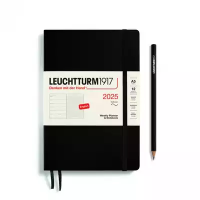 PLANER TYGODNIOWY Z NOTATNIKIEM LEUCHTTURM1917 W MIĘKKIEJ OPRAWIE MEDIUM (A5) 2025 CZARNY