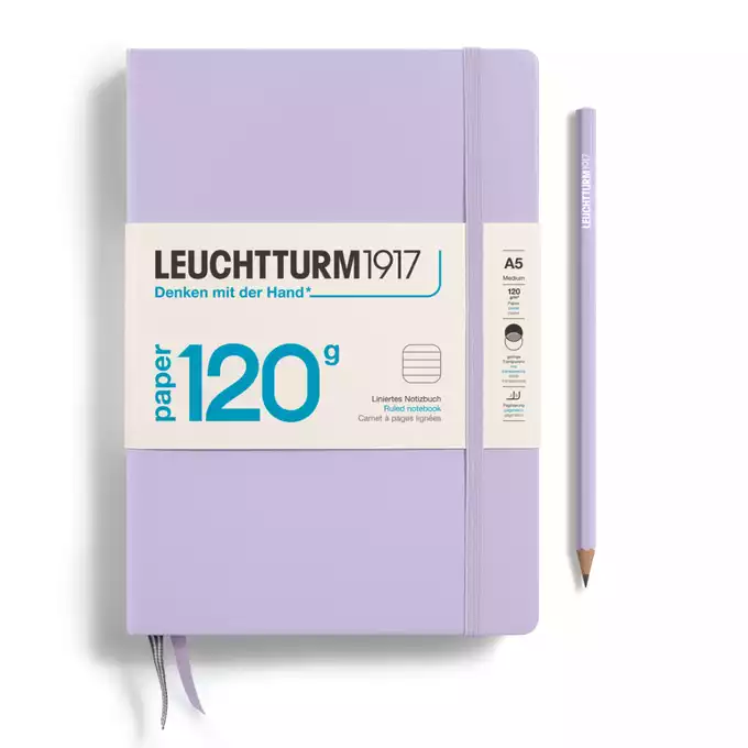 NOTATNIK 120 G LEUCHTTURM1917, MEDIUM A5, LILIOWY - Liniatura: w linię