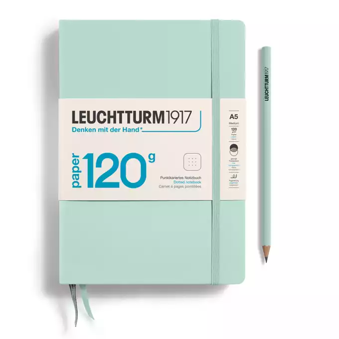 NOTATNIK 120 G LEUCHTTURM1917, MEDIUM A5, MINT GREEN - Liniatura: w kropki