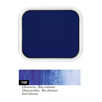 Farba akwarelowa Gouache Studio Caran d’Ache w kostce, kolor 140 Ultramarine