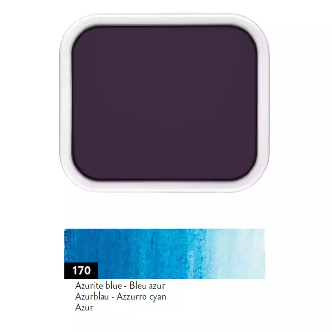 Farba akwarelowa Gouache Studio Caran d’Ache w kostce, kolor 170 Primary Cyan