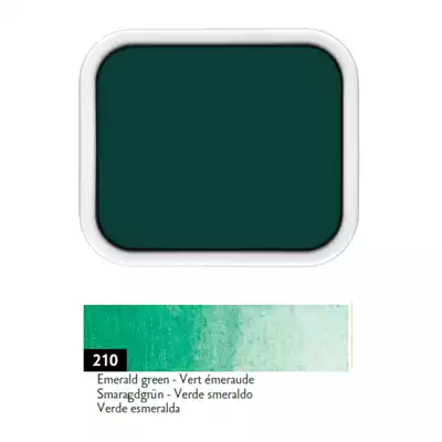 Farba akwarelowa Gouache Studio Caran d’Ache w kostce, kolor 210 Emerald Green
