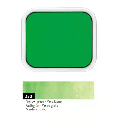 Farba akwarelowa Gouache Studio Caran d’Ache w kostce, kolor 230 Yellow Green