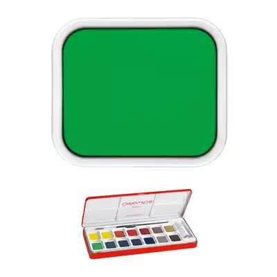 Farba akwarelowa Gouache Studio Caran d’Ache w kostce, kolor 230 Yellow Green