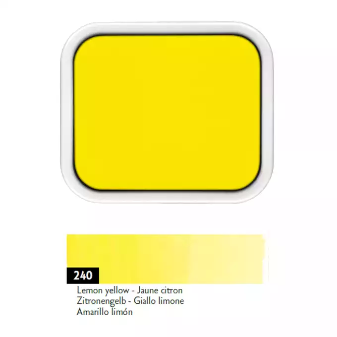 Farba akwarelowa Gouache Studio Caran d’Ache w kostce, kolor 240 Lemon Yellow
