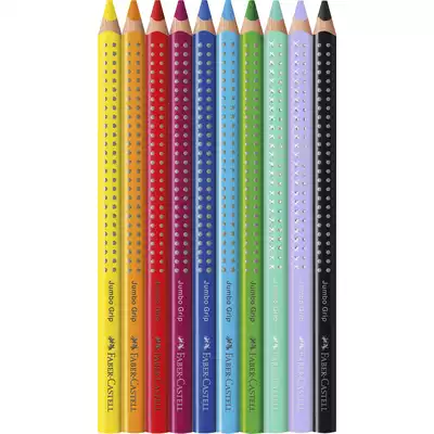 KREDKI JUMBO GRIP, FABER-CASTELL, EDYCJA JEDNOROŻEC, 8 KOL. STANDARDOWYCH + 2 KOL. PASTELOWE + NAKLEJKI