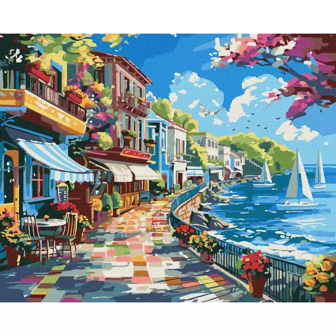 Malowanie po numerach IDEYKA, 40x50 cm, miasto nad oceanem