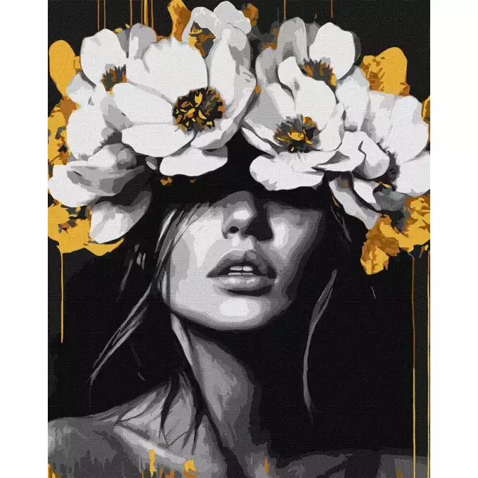 Malowanie po numerach IDEYKA, 40x50cm, metallic, harmonia płatków
