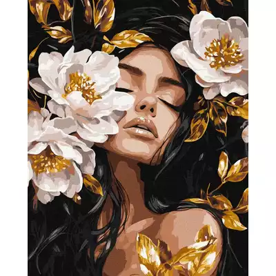 Malowanie po numerach IDEYKA, 40x50cm, metallic, kwietny wir