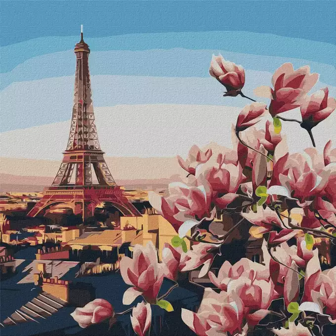 Malowanie po numerach IDEYKA, 50x50 cm, magnolie paryskie