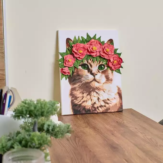 Malowanie po numerach IDEYKA&amp;OCTO, 30x40cm, z glinką, elegancka kotka