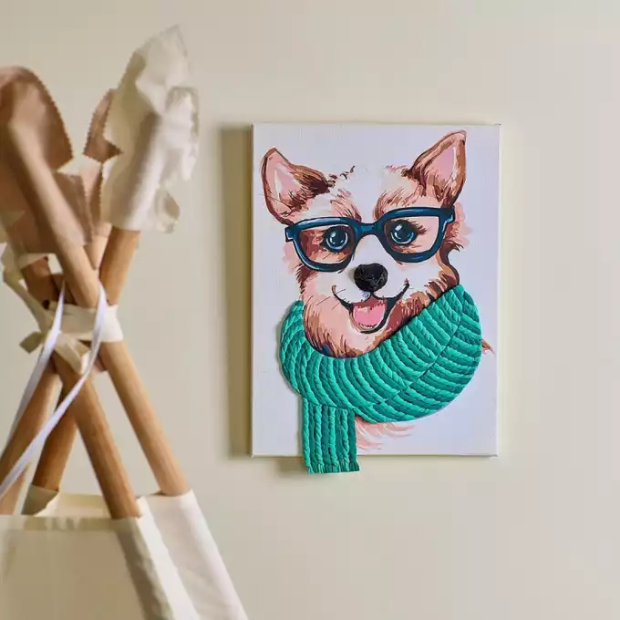 Malowanie po numerach IDEYKA&amp;OCTO, 30x40cm, z glinką, stylowy corgi