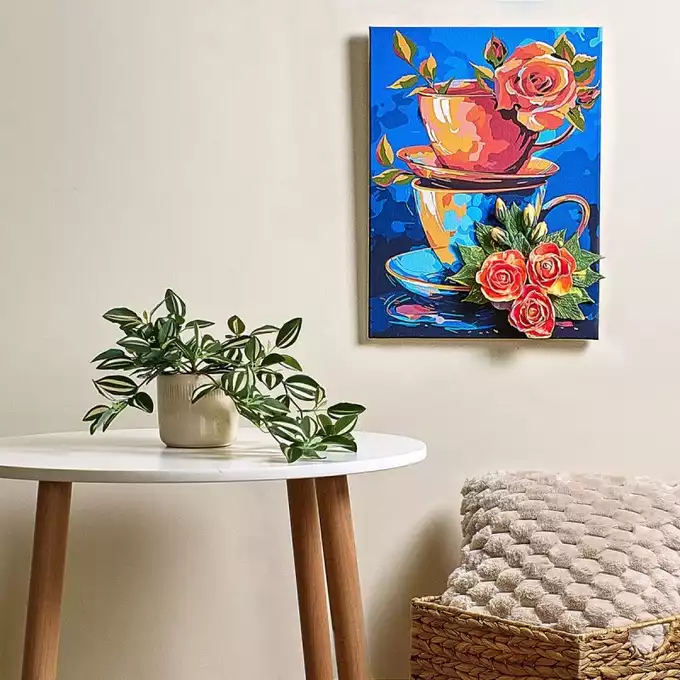 Malowanie po numerach IDEYKA&amp;OCTO, 30x40cm, z glinką, tajemnica herbaty