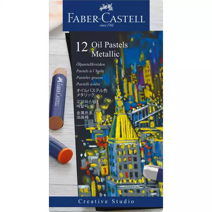 PASTELE OLEJNE CREATIVE STUDIO FABER-CASTELL, 12 KOLORÓW METALICZNYCH
